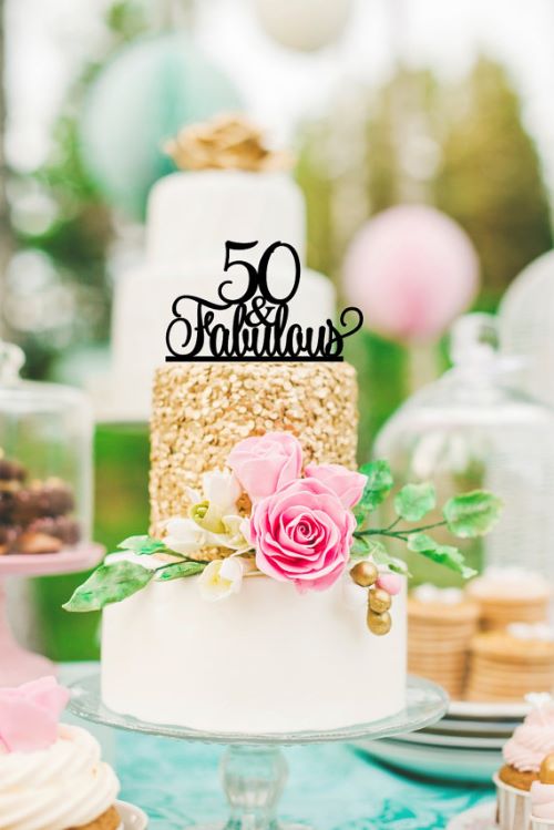 50 Anniversary Cake Topper
