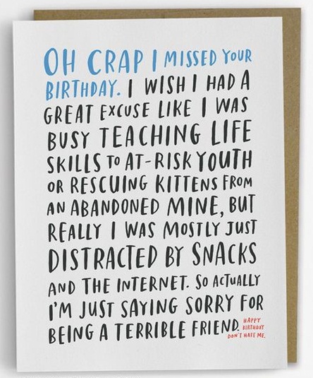 Excuses Belated Birthday Wishes