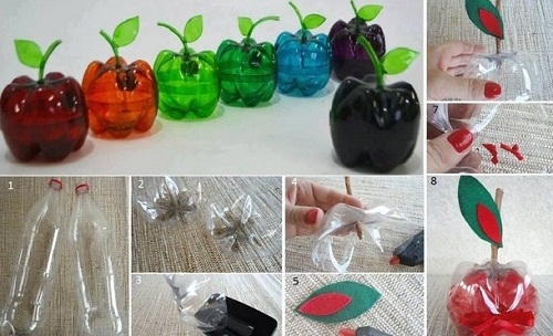 DIY Apple Containers Using Soda Bottles