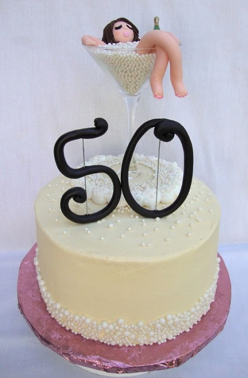 Champagne Bubble Bath 50th Birthday Cakes for Her
