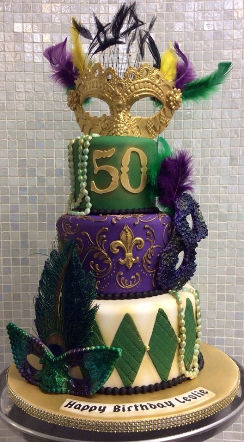 Mardi Gras 50th Birthday Cakes for Her