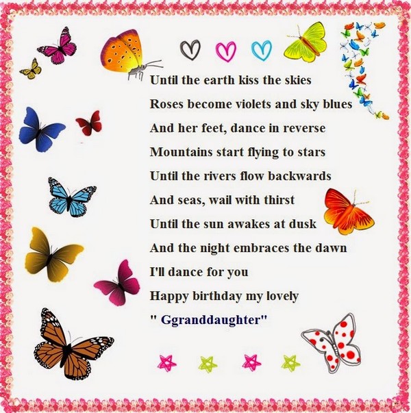 Granddaughter Poems For Birthday Wishes