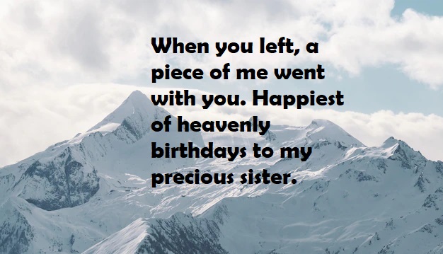 birthday greet for valuable sister in heaven
