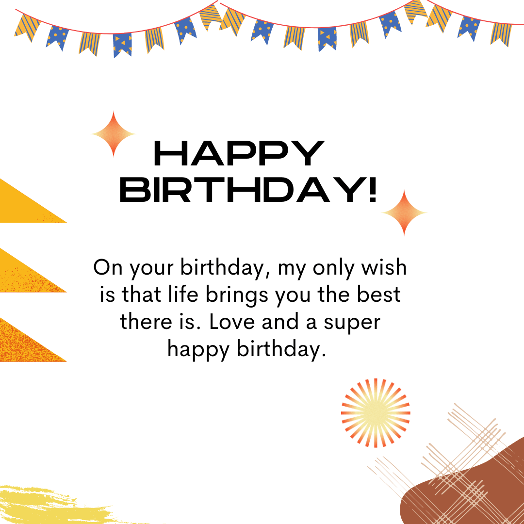 Birthday wish card with minimal design about life.