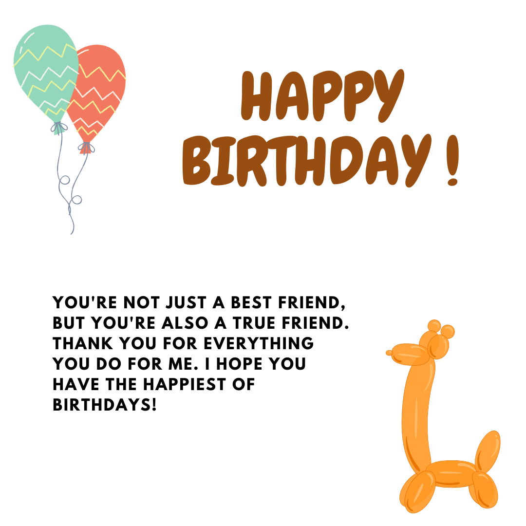 birthday card with a puppet balloon design for a best friend