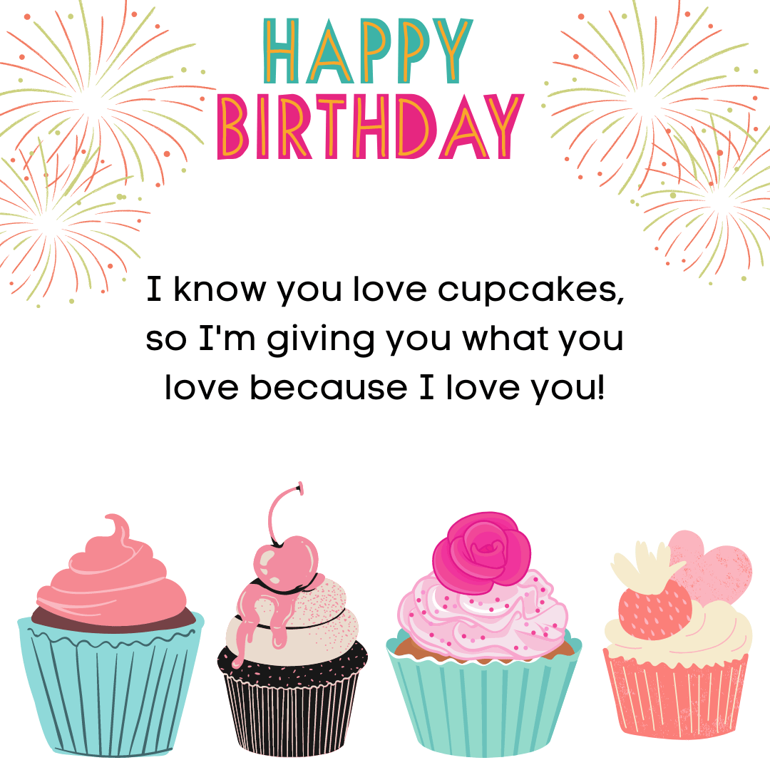 Cupcake themed design birthday greeting