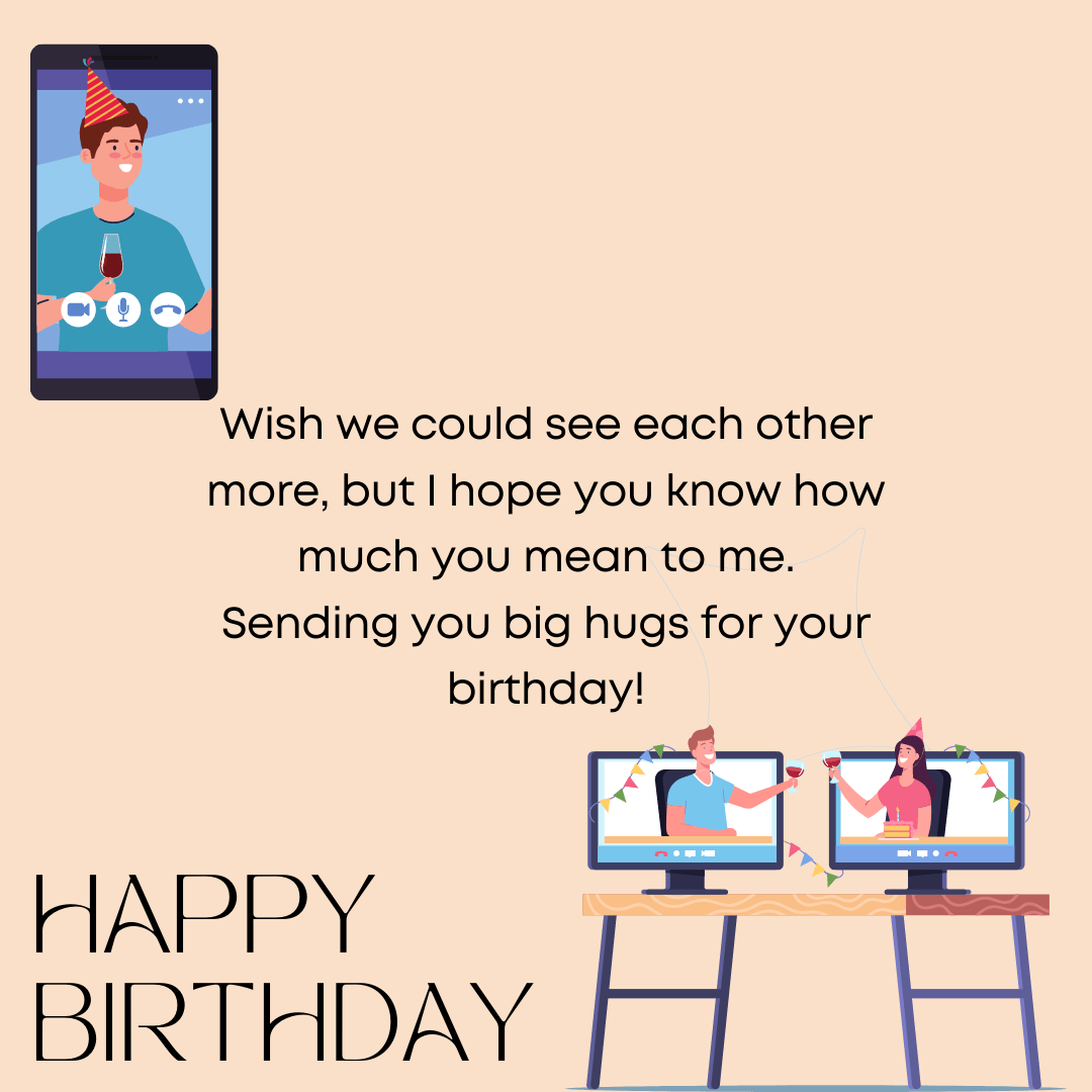 Virtual design type birthday message to someone far.