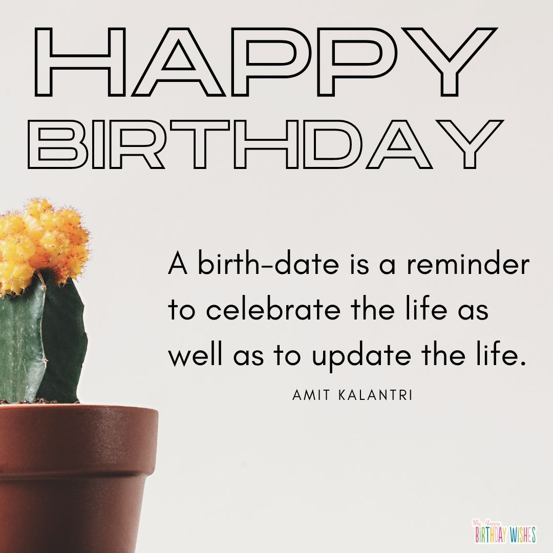 Birthday quote about a birthday reminder with simple design