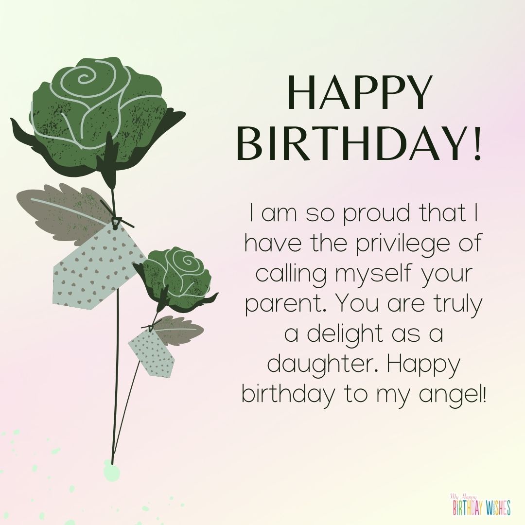 gradient green and pink birthday card with birthday message about being proud