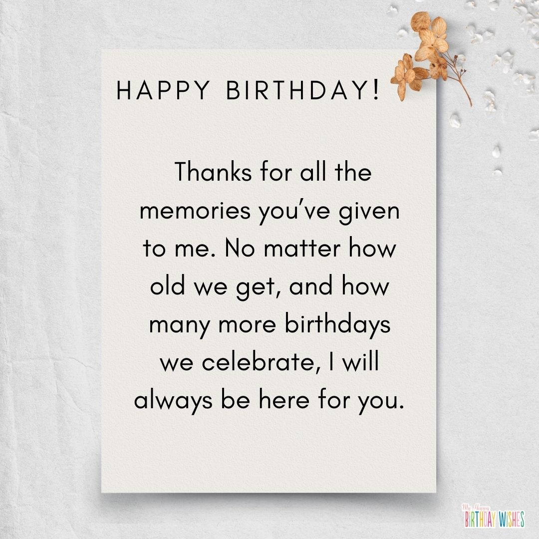 thank you birthday card for couples with elegant and minimalist design