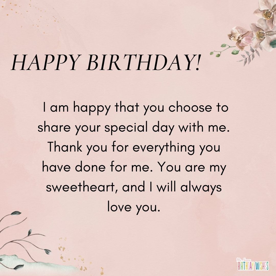 privileged birthday card with pink dominant and flowers design