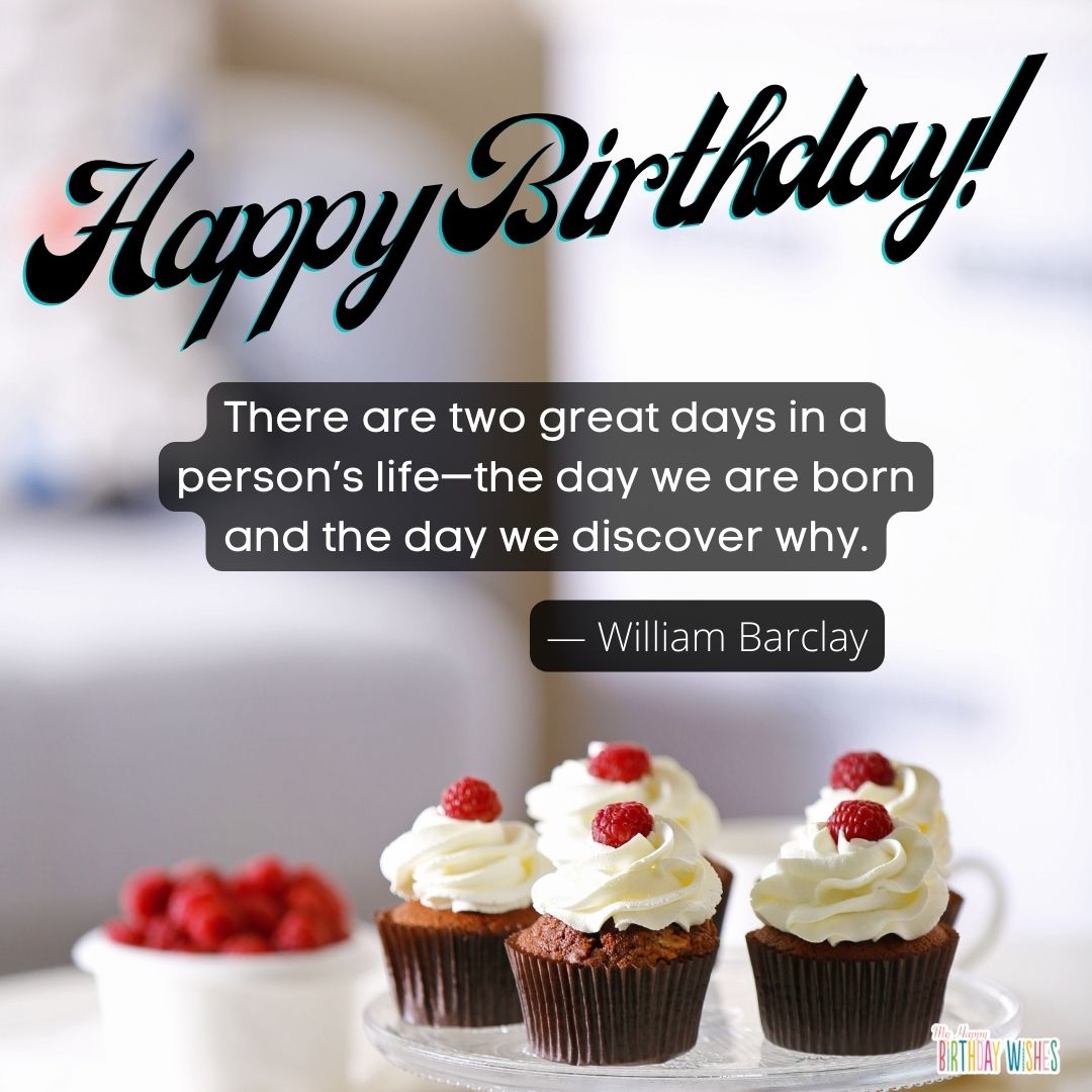 Cupcake themed birthday quote by William Barclay