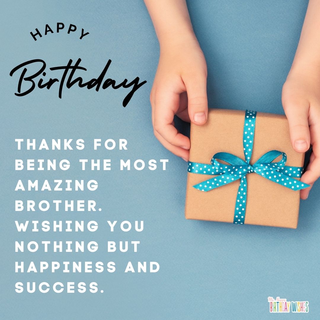 wishing happiness and success for brother's birthday with simple design