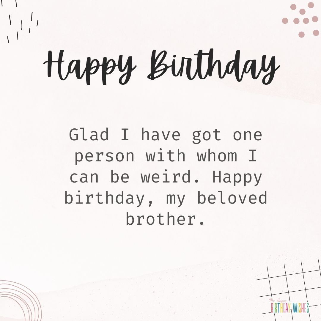 birthday wish for brother with brown and abstract design
