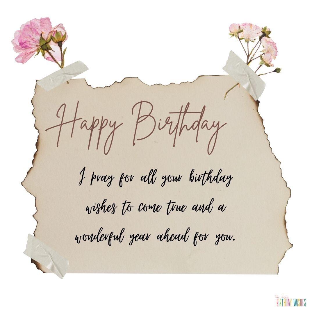 short birthday wish for someone with scrapbook and flower design