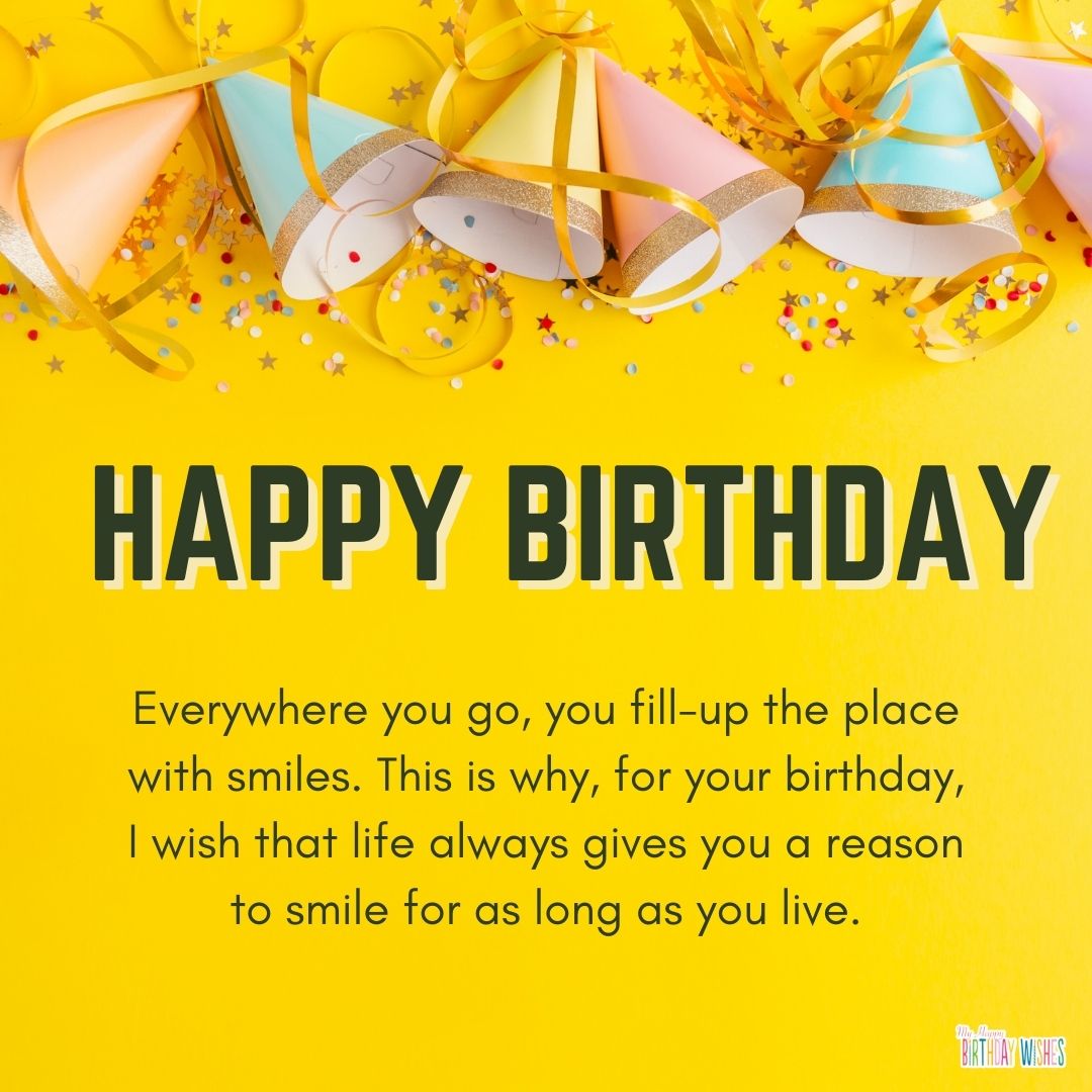 colorful birthday card with birthday greetings and wish