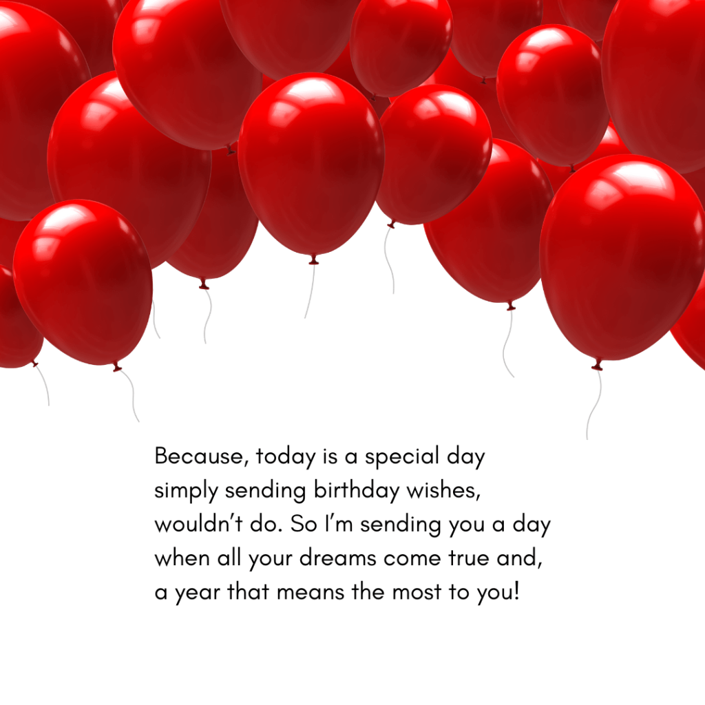 birthday wish with balloons design for someone