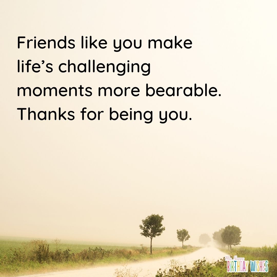 thank you card about making life less bearable