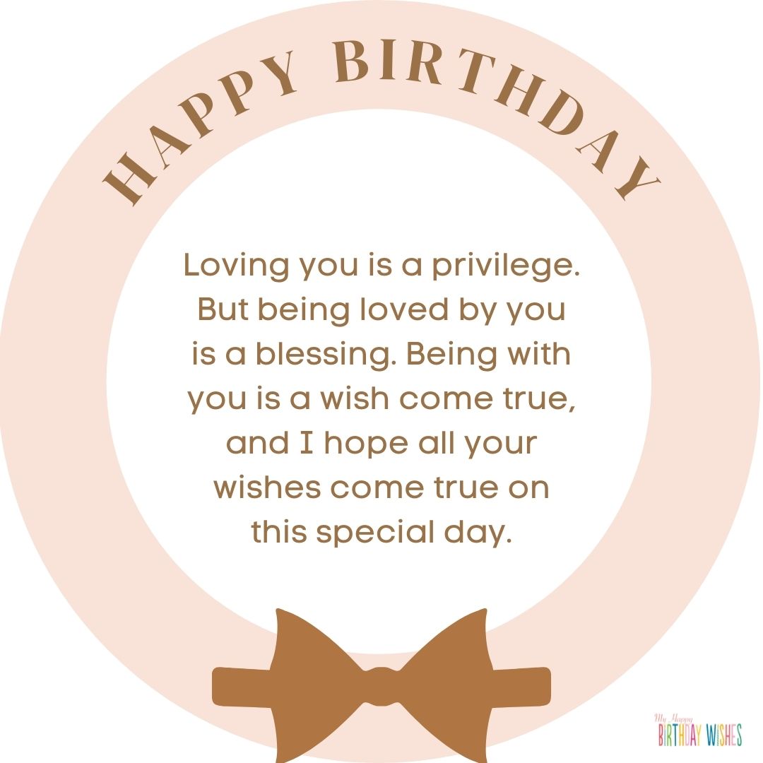 birthday card for your lover with sweet message and simple design card