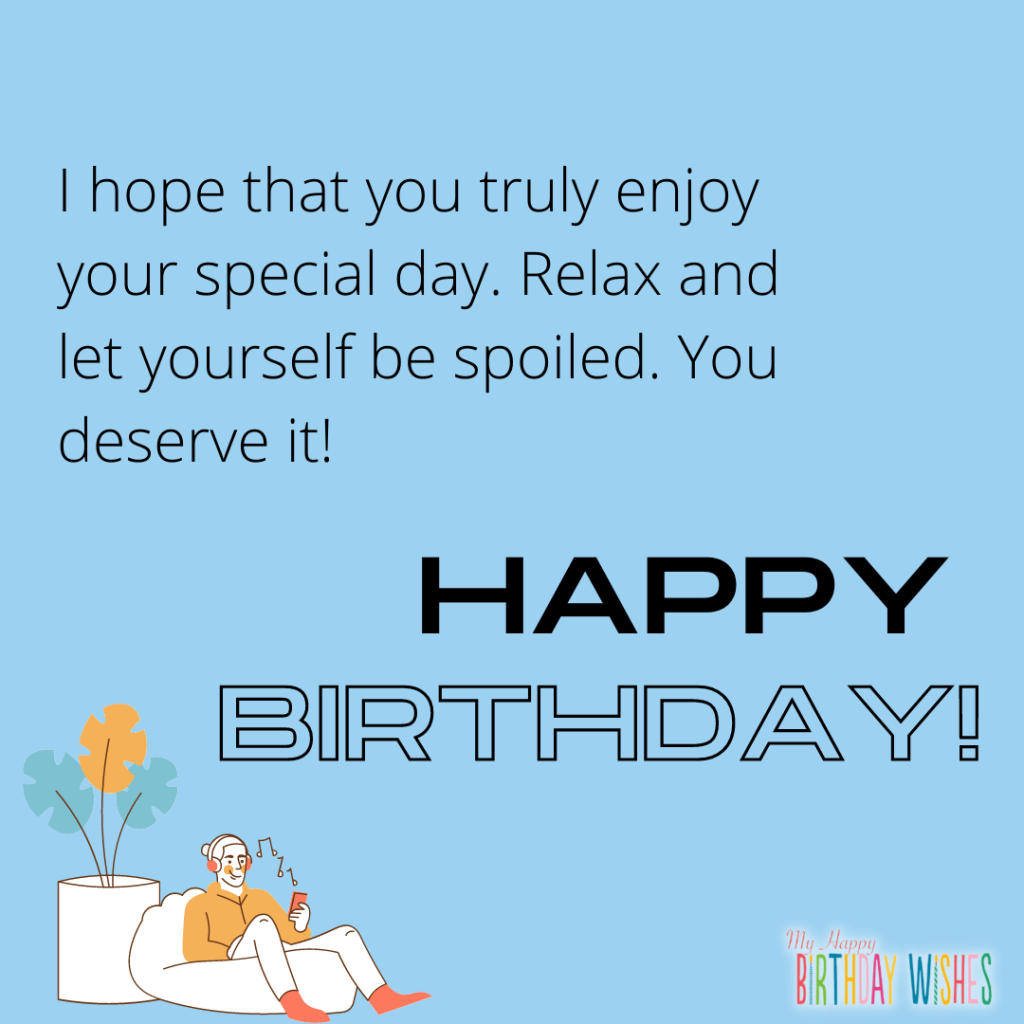 birthday card about relaxing