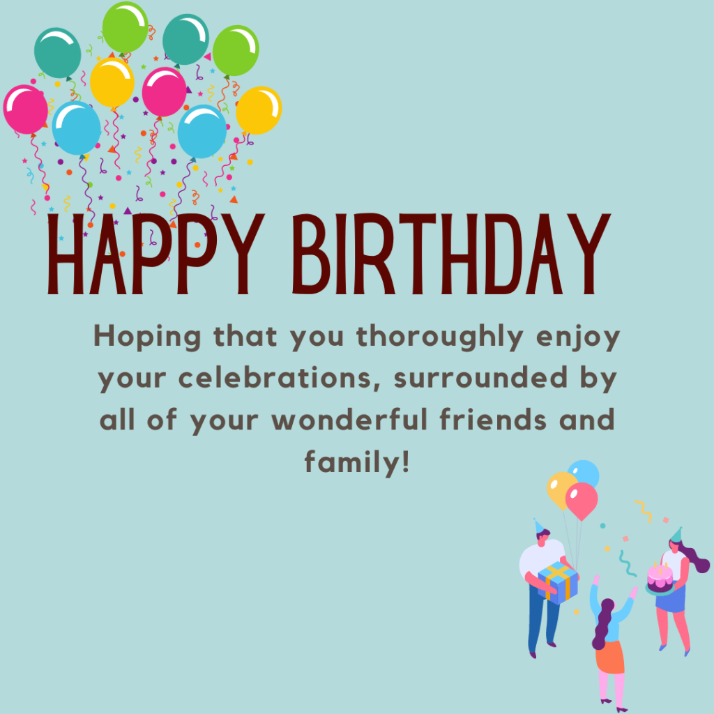 birthday card wishing for someone to be celebrated with friends