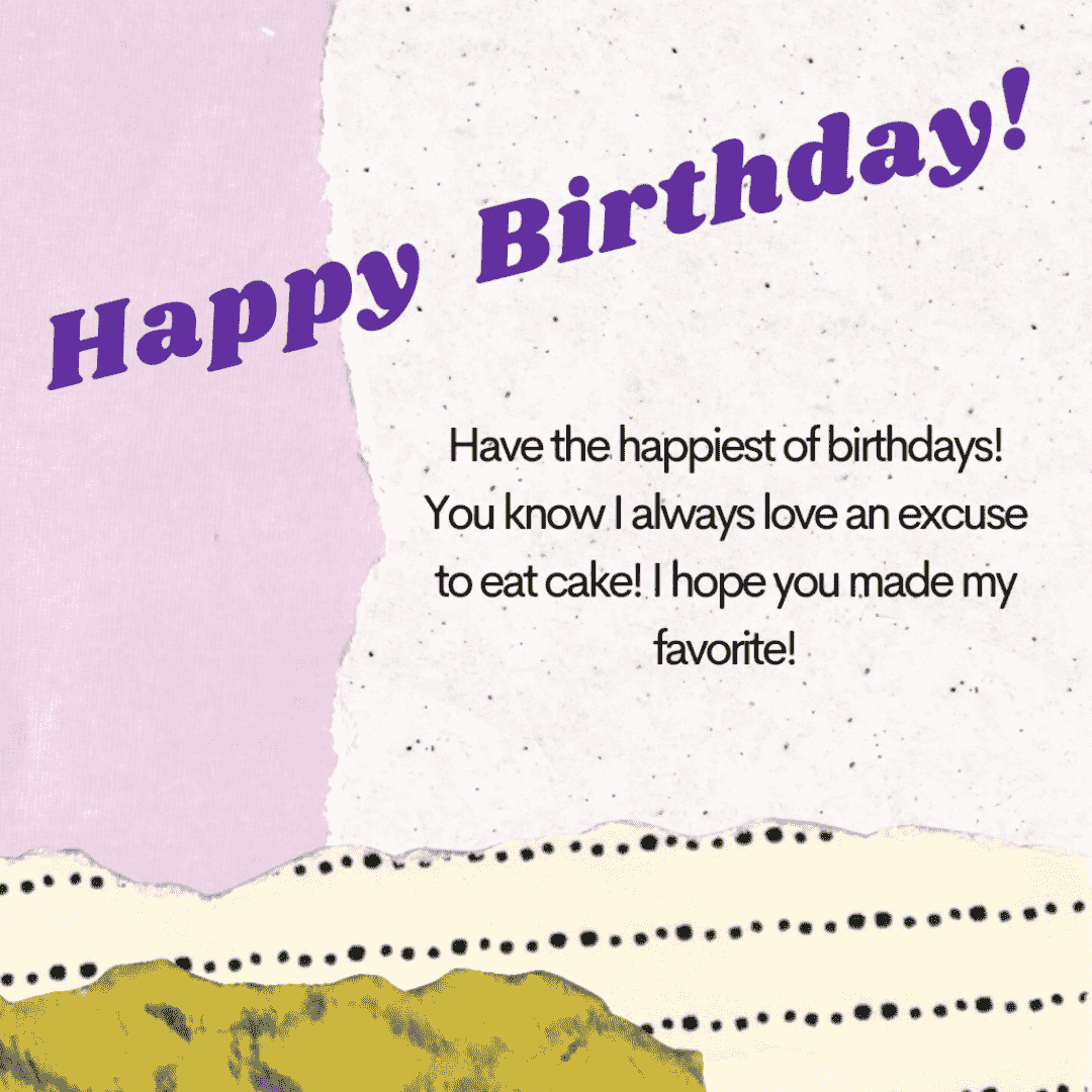 Scrapbook style funny birthday greeting to someone
