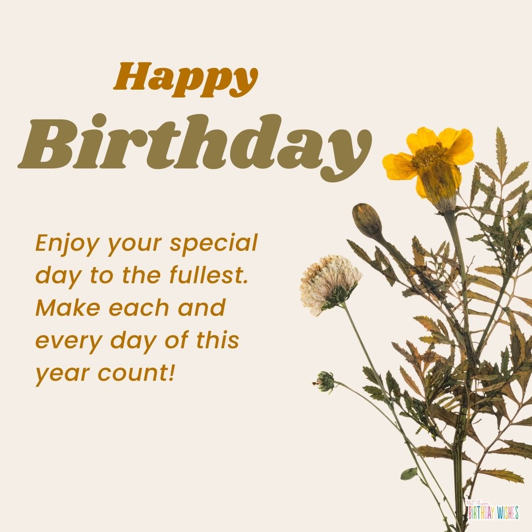 aesthetic flower and brown themed birthday card