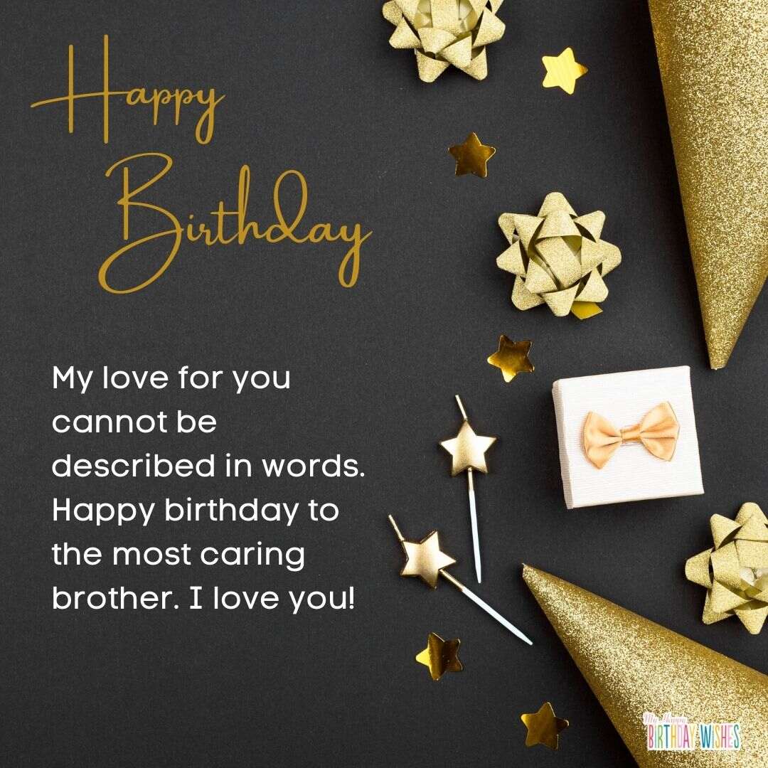 brother birthday black and gold birthday card design