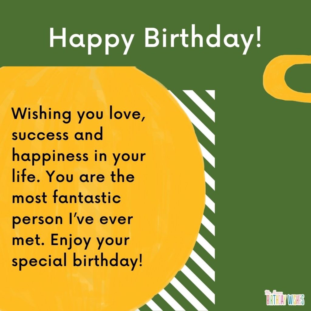 bright colors birthday card design and birthday wish for fantastic person