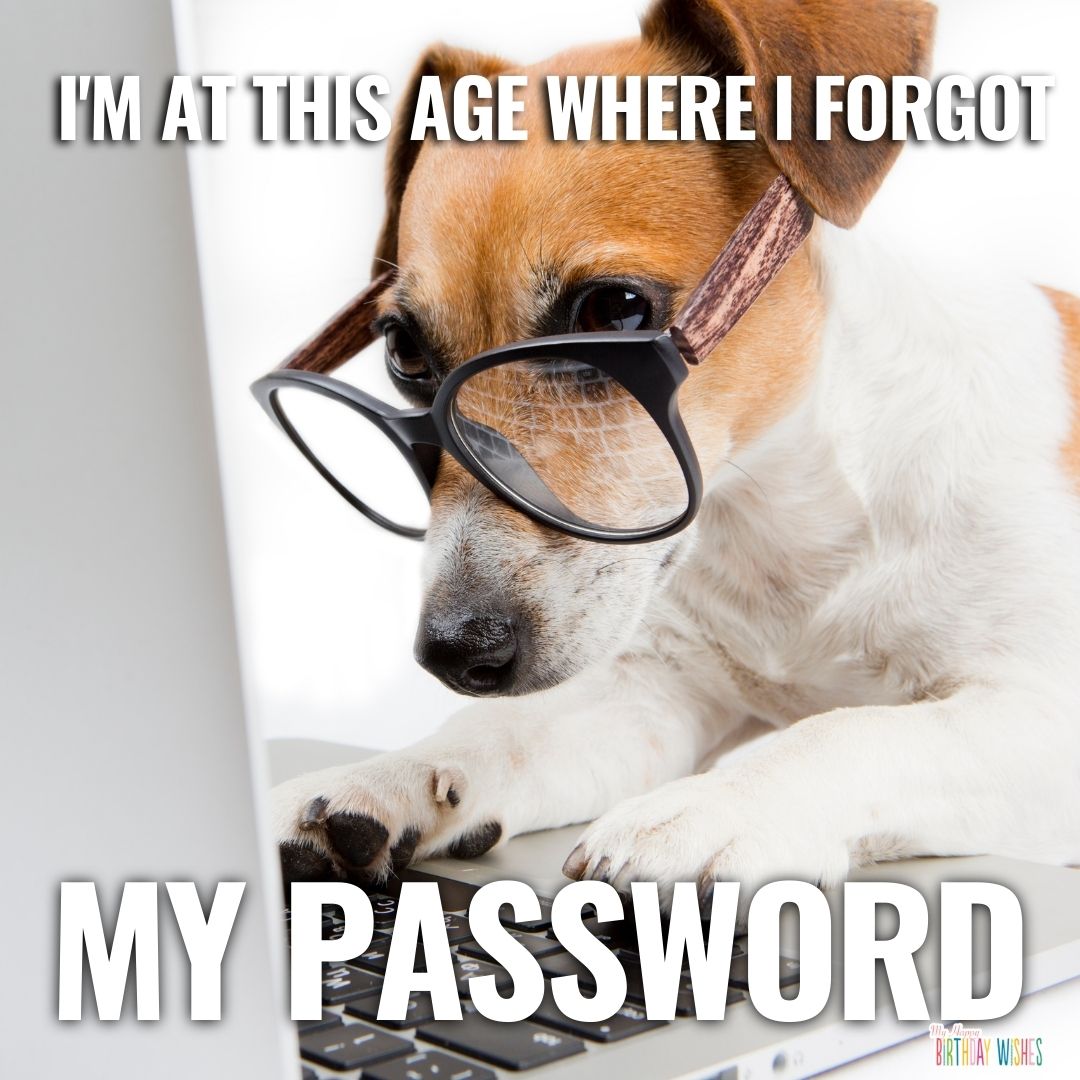 funny meme about reaching the age of forgetting the password