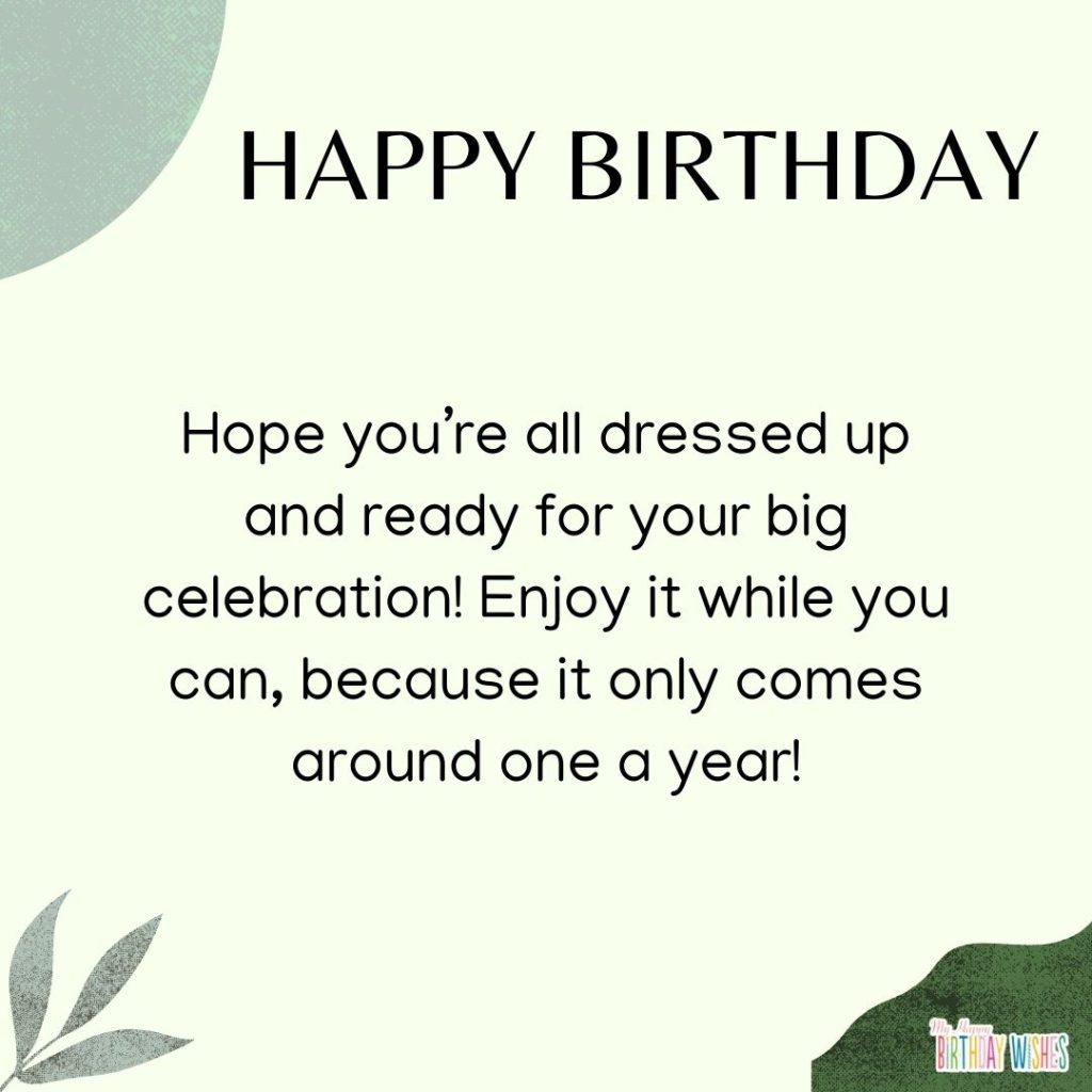 green and minimalist themed birthday card with short 