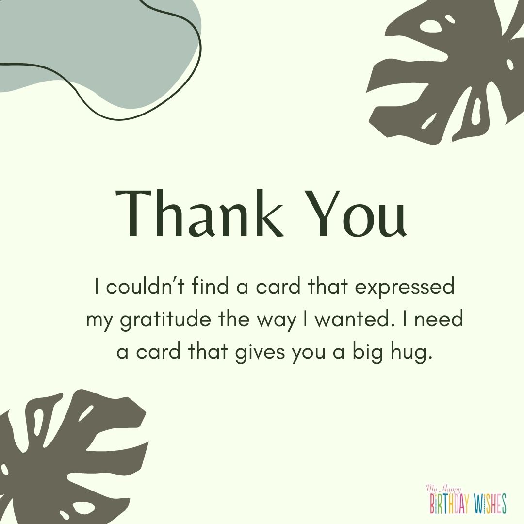 thank you card for someone about expressing gratitude