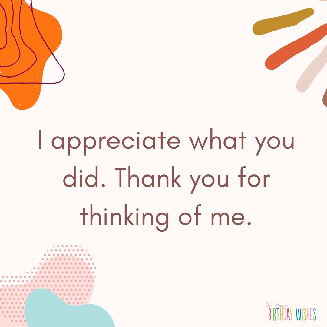 thanking someone for being thinking of me with abstract design