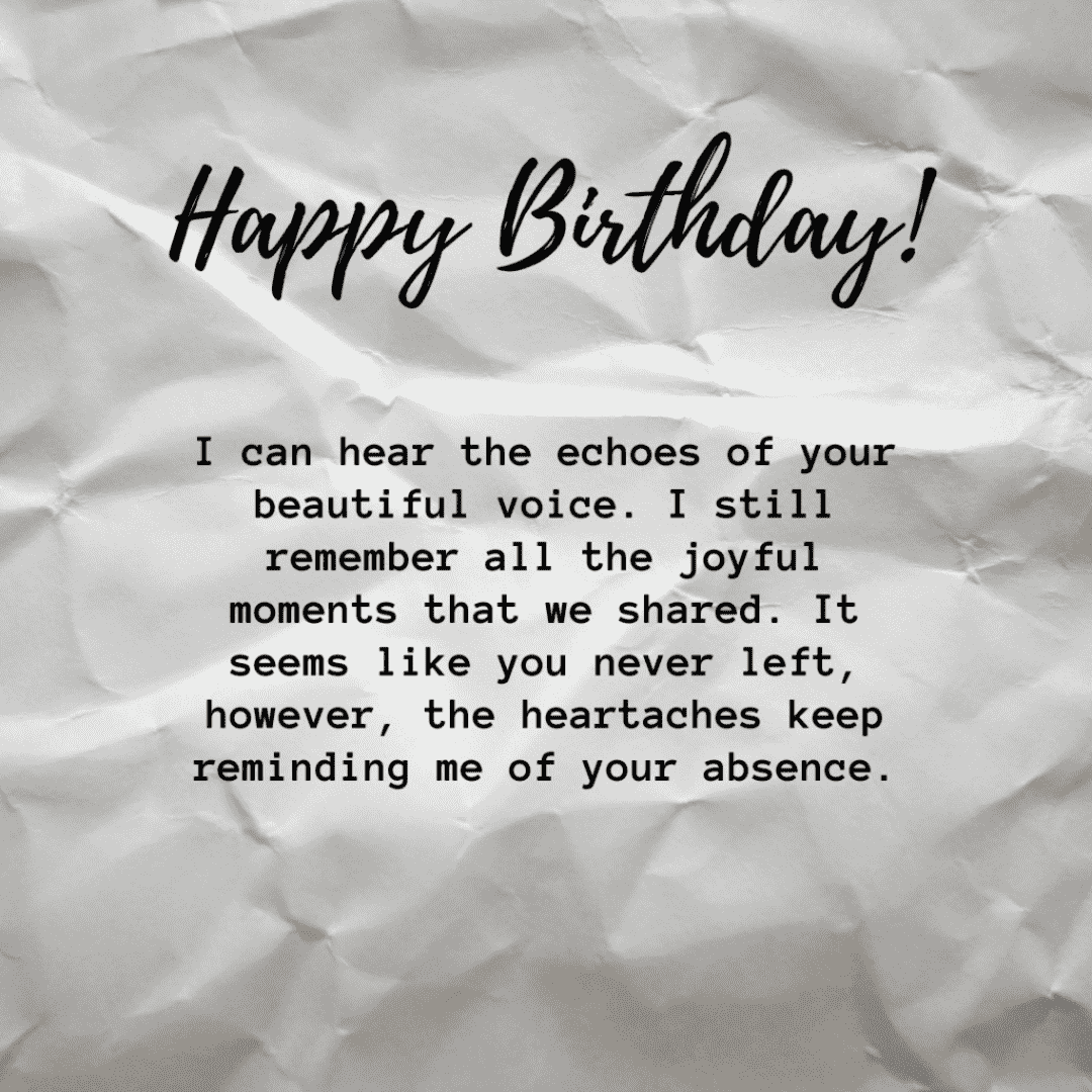 a letter for someone's birthday who is now dead