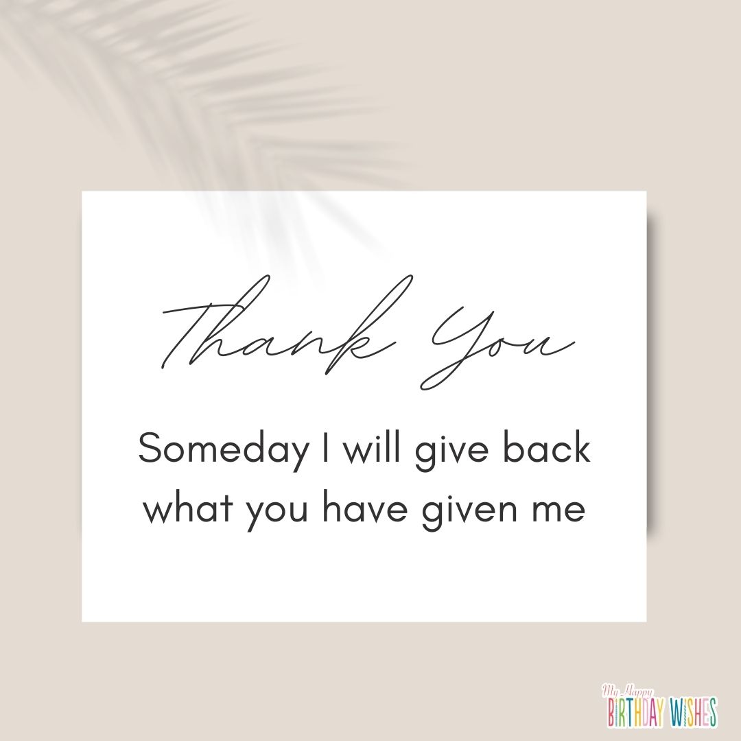 simple thank you card for someone