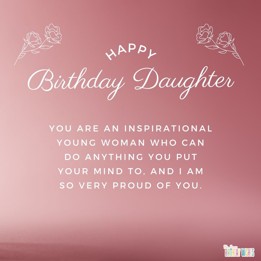 minimalist gradient pink birthday card design for daughter's birthday