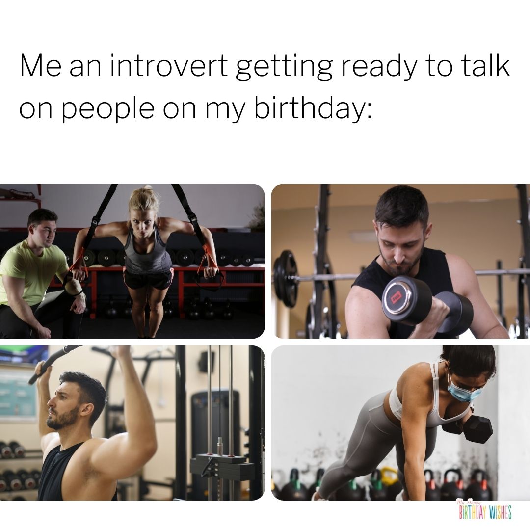 introvert funny meme with people exercising picture