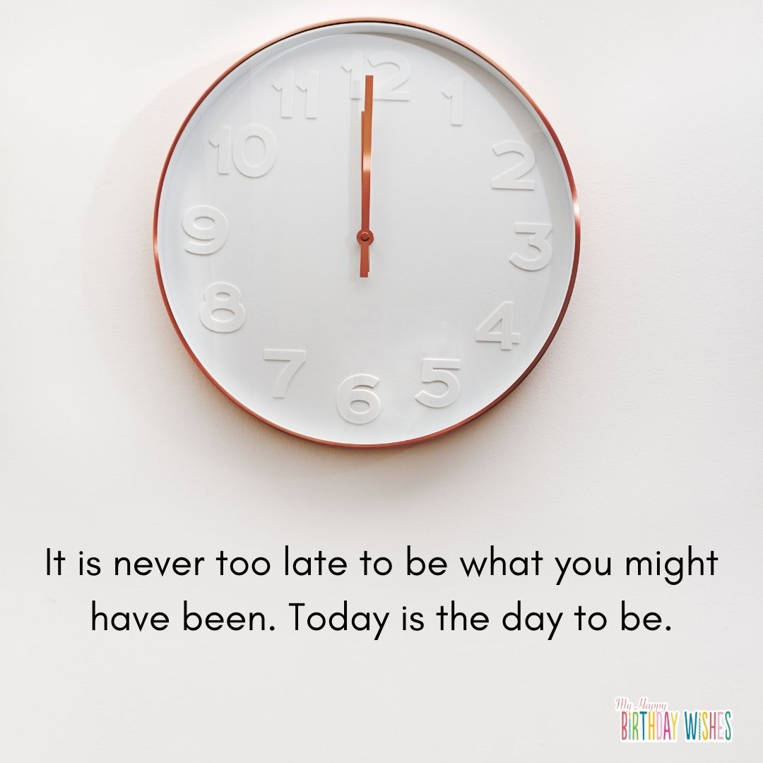 quotes about time never late with a clock on the background