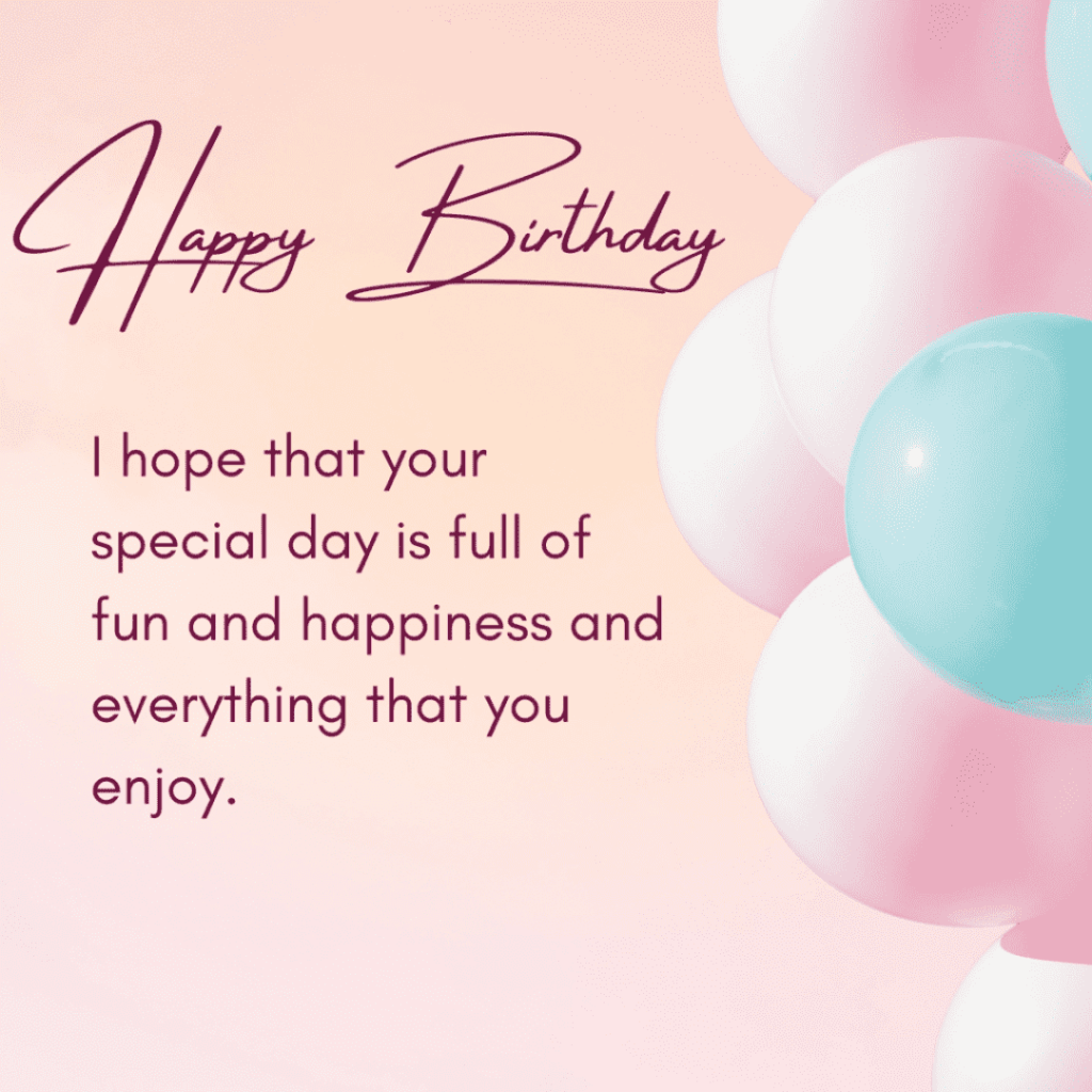 wishing full of fun and happiness birthday card