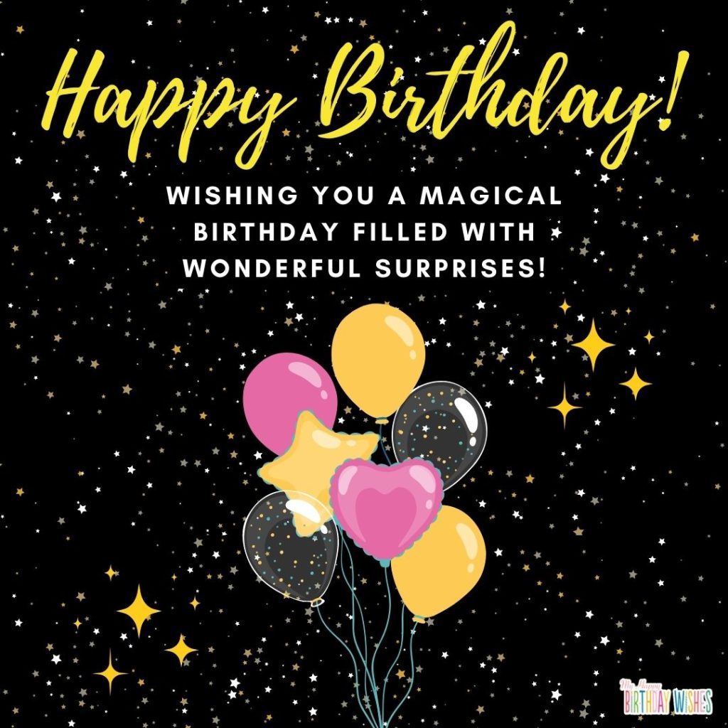 black and glitter type birthday card