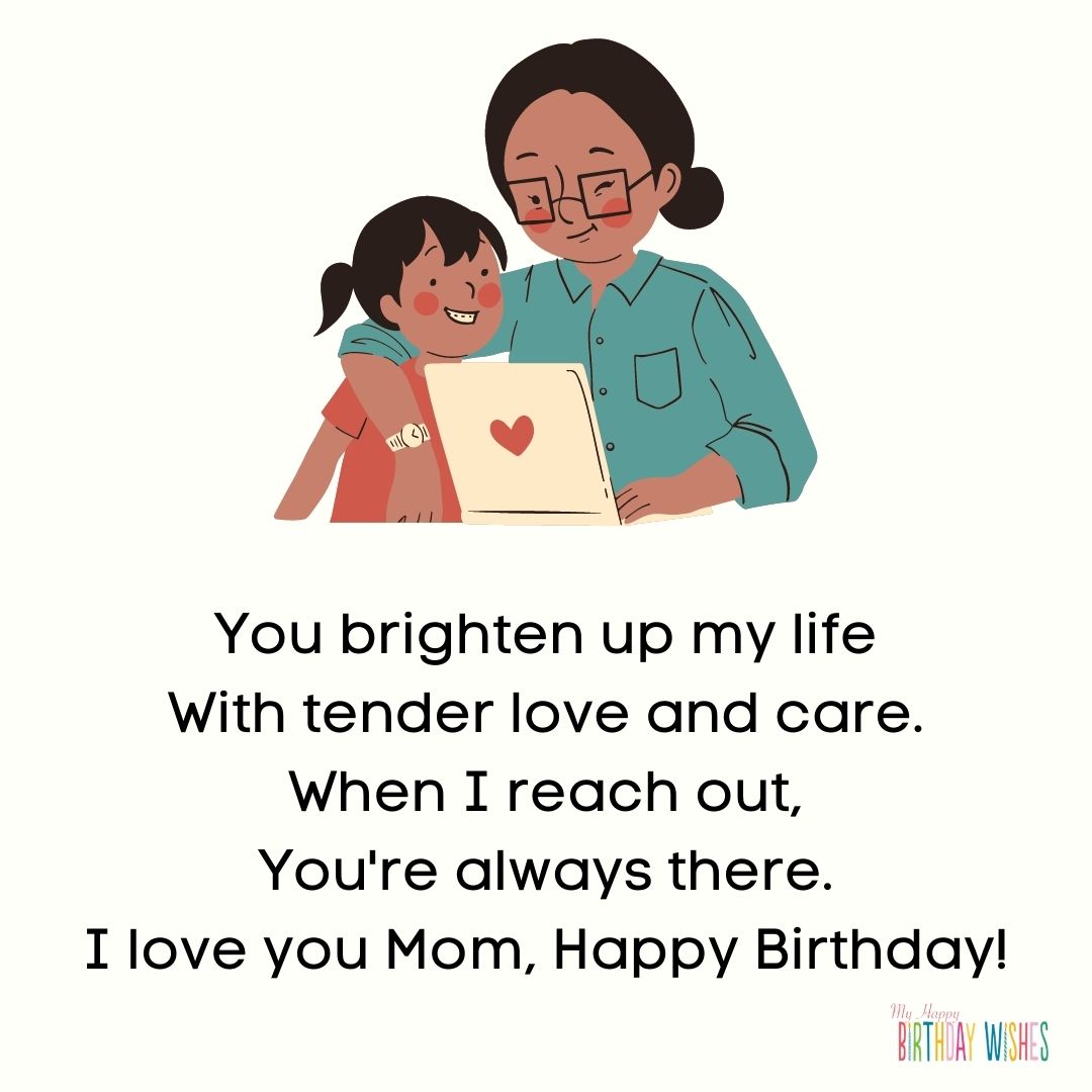 short birthday poem for mother with simple design