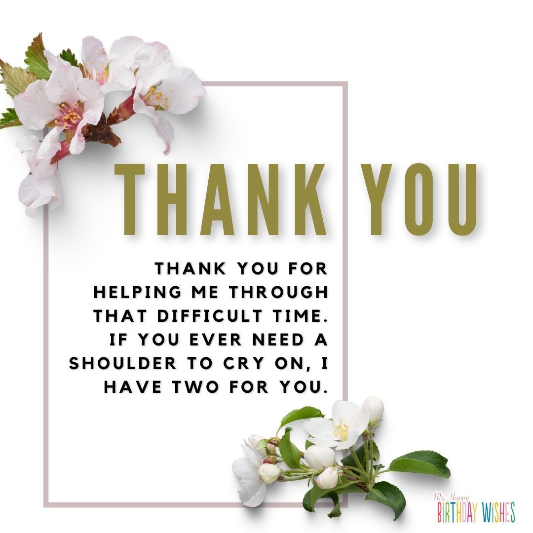 flower themed thank you card