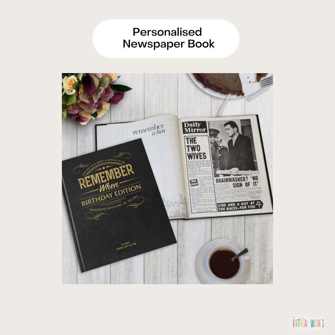 personalised newspaper book as birthday gift for 50th birthday