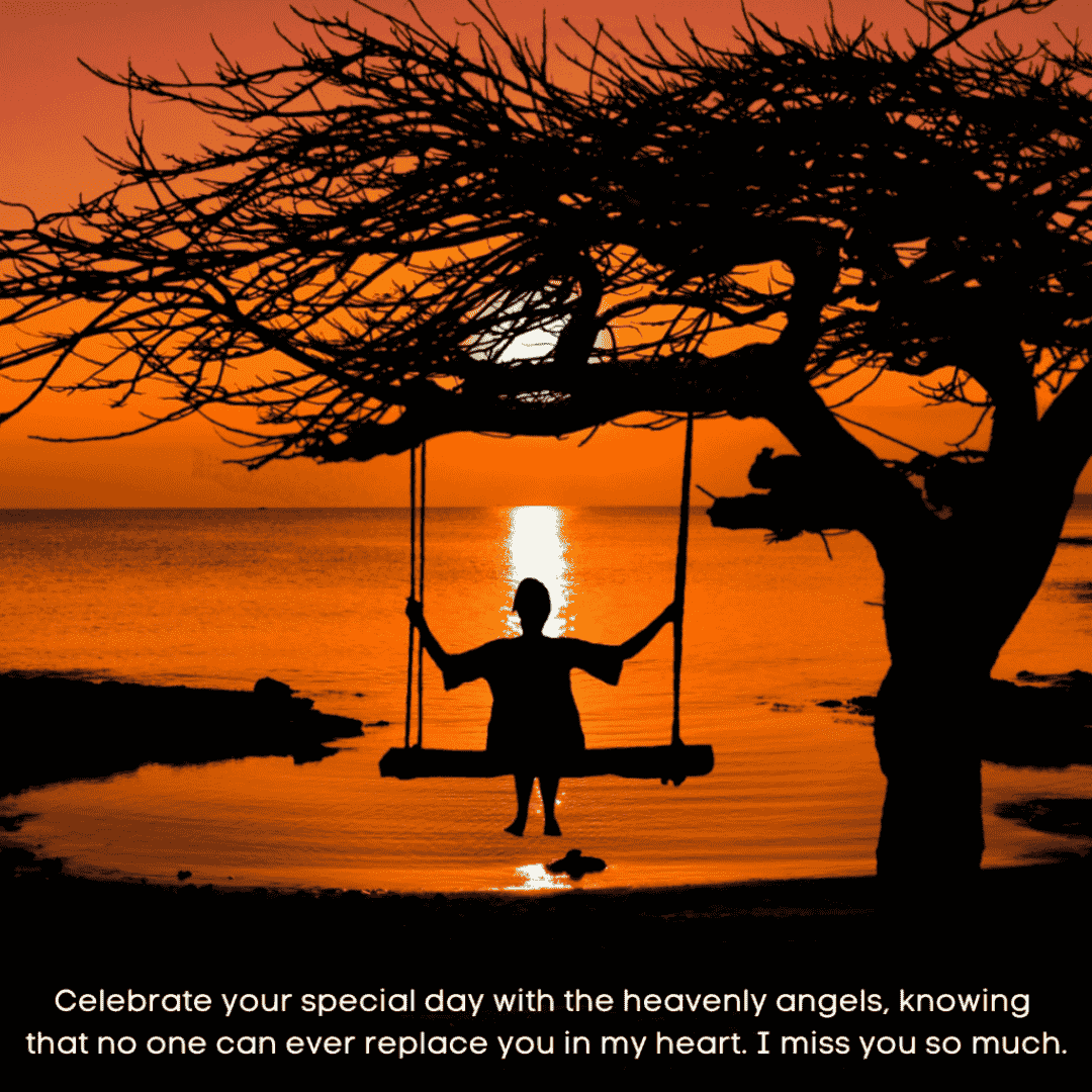 dark designs birthday greeting for someone who is in heaven