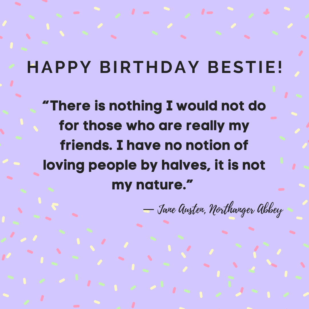 birthday greeting with a quote for a friend