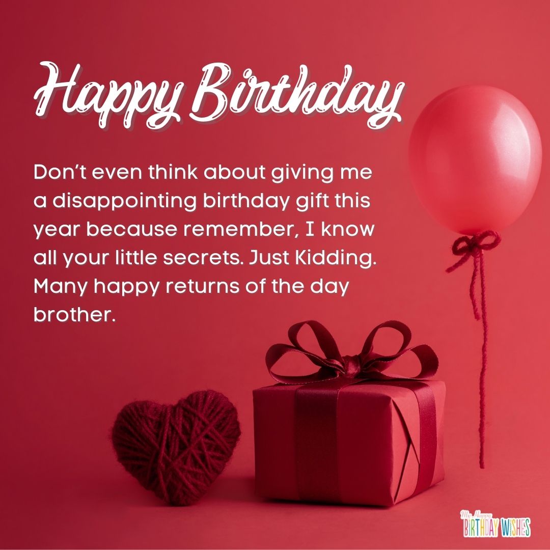 red themed birthday card design for brother