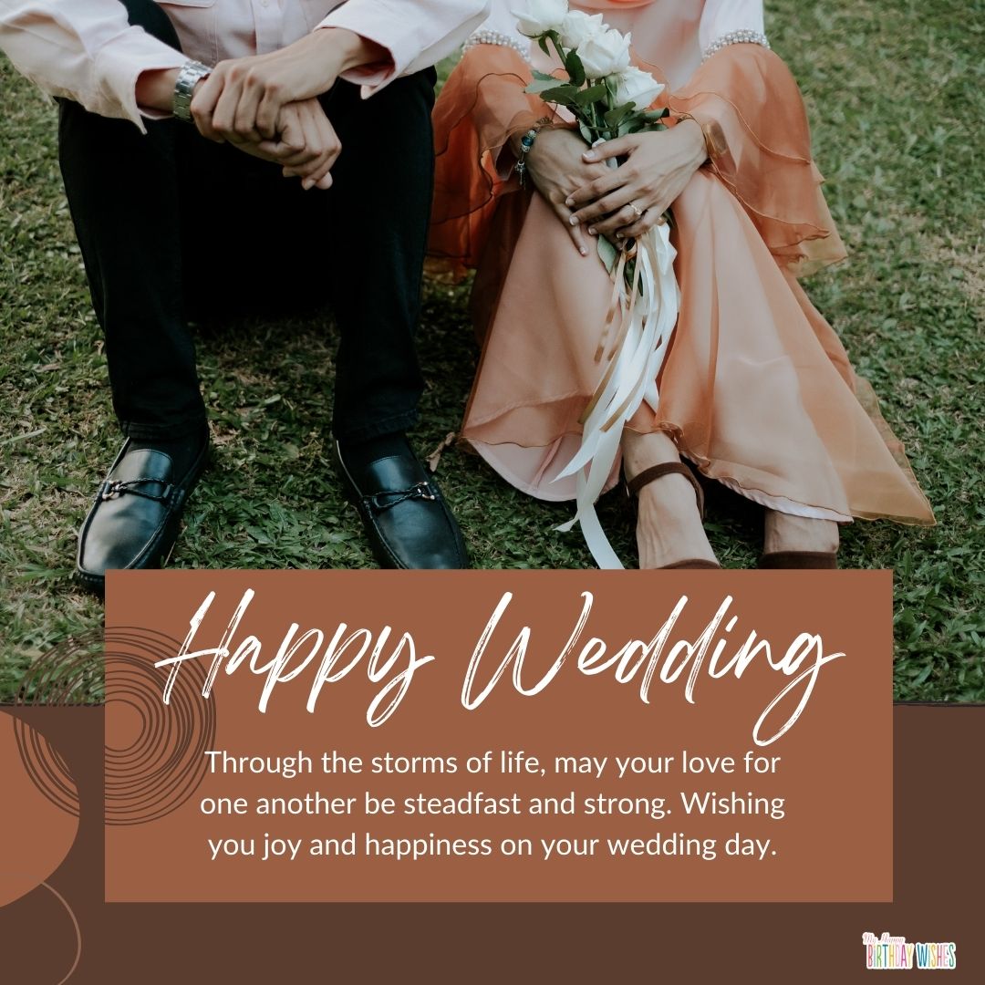 aesthetic and modernize design wedding card wishing to have a strong marriage
