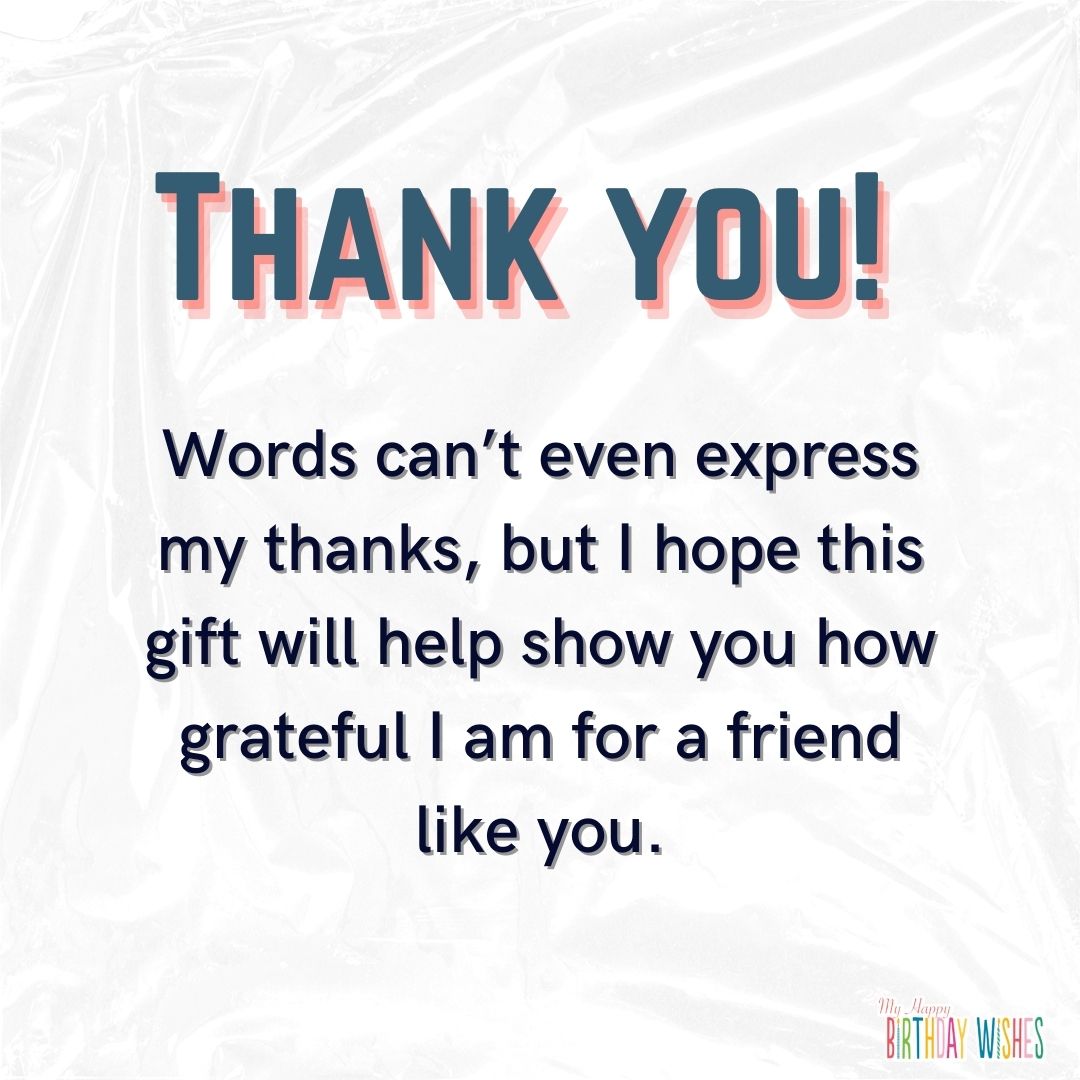 white themed thank you card for someone