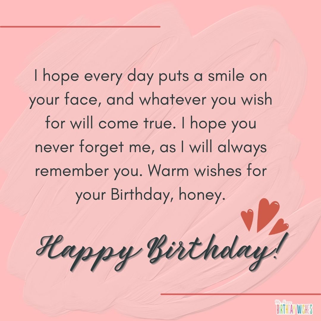 birthday wish and greetings for lover with cute pink elegant design