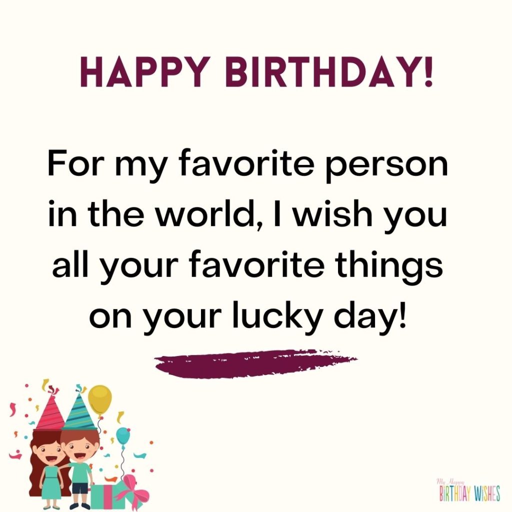 minimal cream design birthday card for favorite person with short birthday message
